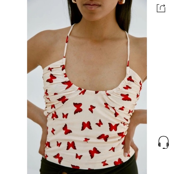 NWT Musier Paris Butterfly Paz soft stretchy jersey strappy  tank top size 40 - Picture 1 of 16